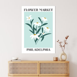 Blume Market Philadelphia White Daisy Floral Leinwanddruck