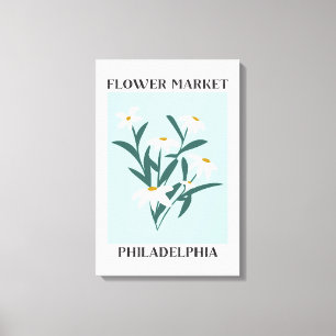 Blume Market Philadelphia White Daisy Floral Leinwanddruck