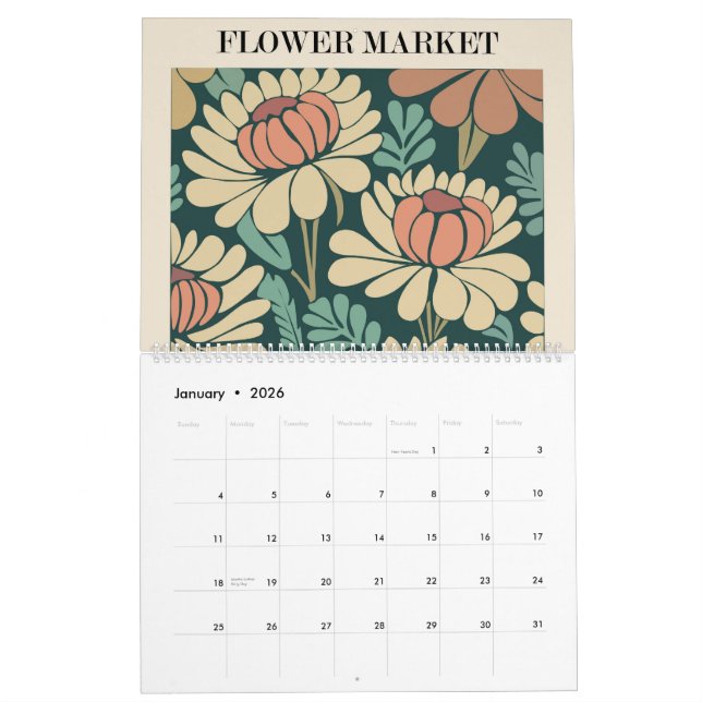 Blume Markt 2 Kalender Hübsch (Jan 2026)