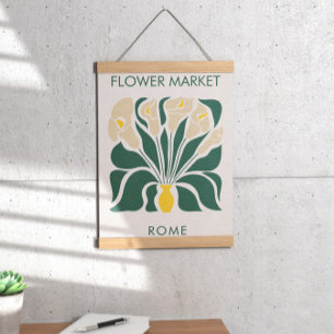 Blume Markt Abstrakt Retro Calla Lilie Poster