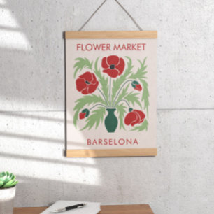 Blume Markt Abstrakt Retro Poppy Poster