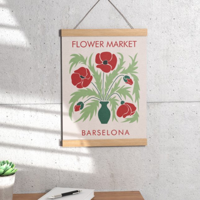 Blume Markt Abstrakt Retro Poppy Poster (Von Creator hochgeladen)