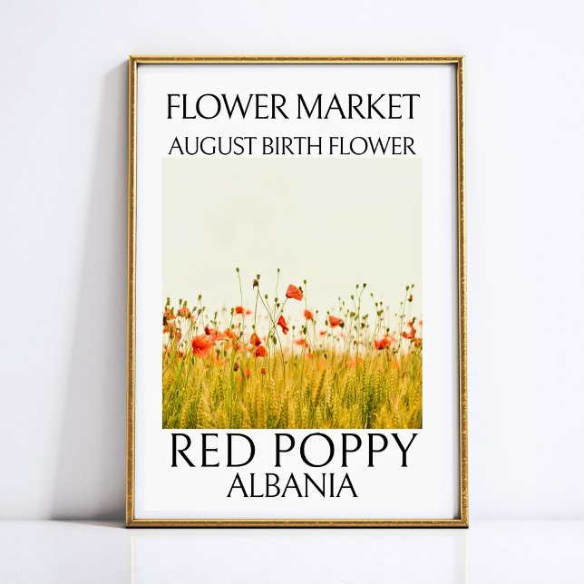 Blume Markt Birma Blume AUGUST Printmedien Poster (Birth Flower August Art Print)