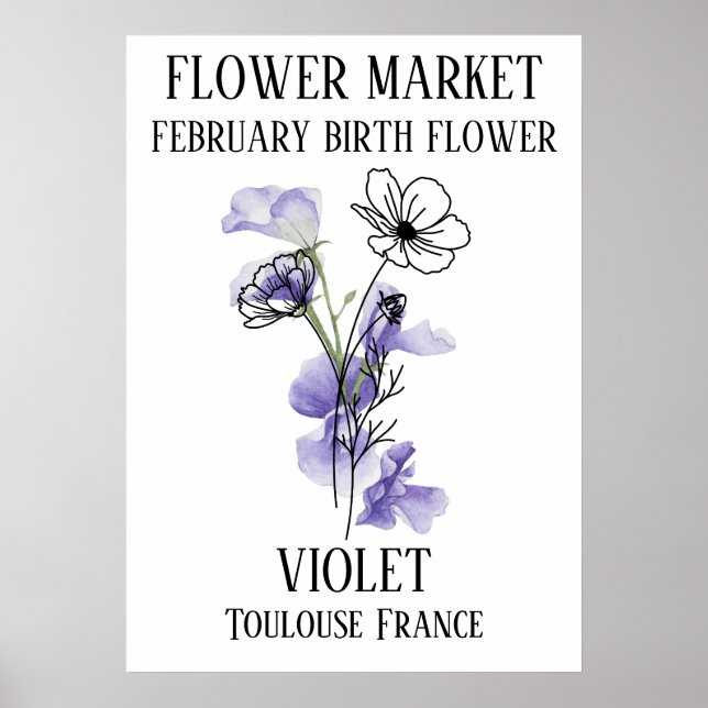 Blume Markt Birma Blume FEBRUARY Art Print Poster (Vorne)