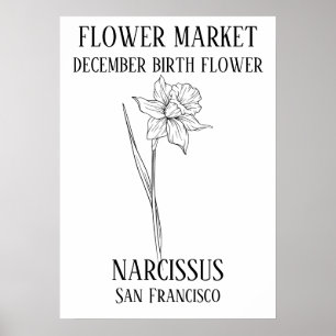 Blume Markt Birth Blume DEZEMBER Art Print Poster