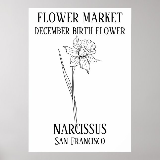 Blume Markt Birth Blume DEZEMBER Art Print Poster (Vorne)