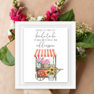 Blume Markt Hilfe für das geschäftige Brautadresse Poster