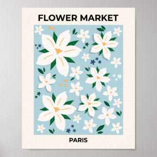 Blume Markt Paris Retro Blumenladen Modernes Dekor Poster