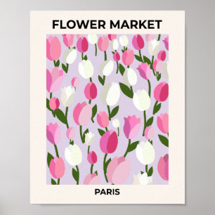 Blume Markt Paris Tulips Rosa und Lilac Poster