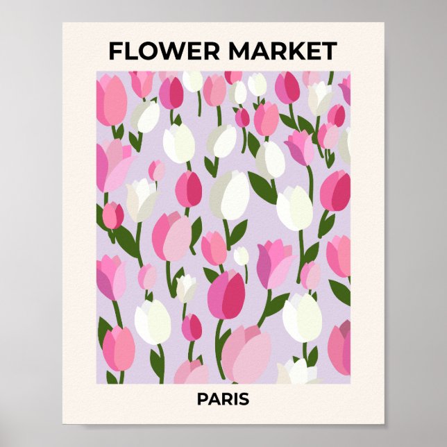 Blume Markt Paris Tulips Rosa und Lilac Poster (Vorne)