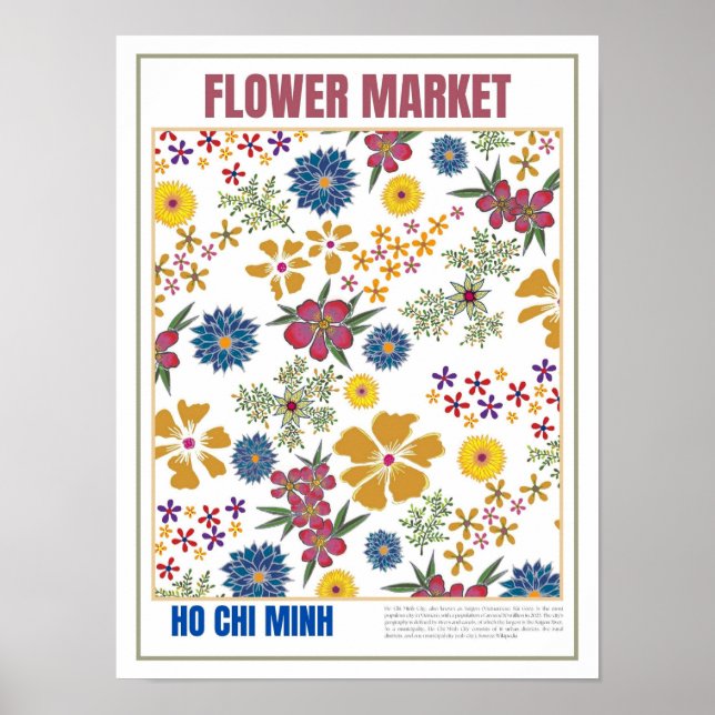 Blume Markt Südostasien Ho Chi Minh Poster (Vorne)