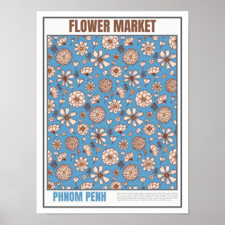 Blume Markt Südostasien Phnom Penh Poster