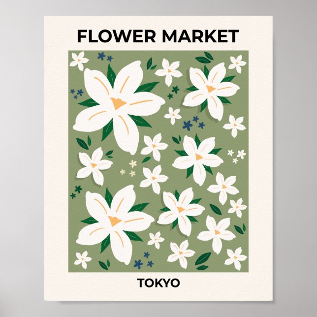 Blume Markt Tokio Modernes Design Poster (Vorne)