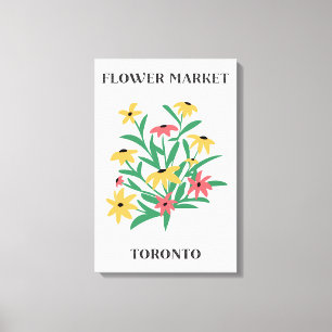 Blume Markt Toronto Rosa Gelbe Sterne Leinwanddruck