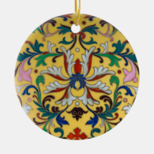 Blume Markt Vintag Gelbe Wildblume Botanische Keramik Ornament