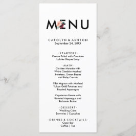 Blume | Maroon Dinner Menu Card Menükarte