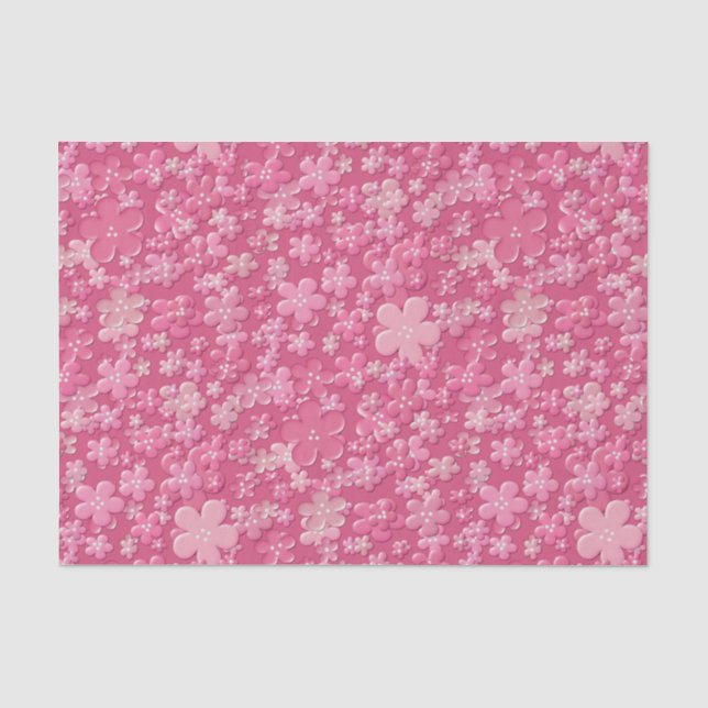 Blume-Mauve-GEWEBE-WRAPPING-PAPIER Seidenpapier (Vorderseite)