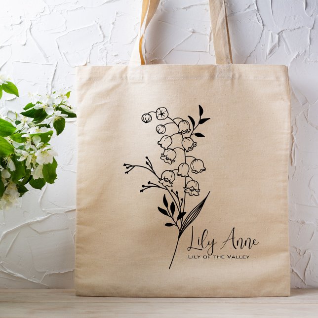 Blume May Boho zum personalisierten Geburtstag Tragetasche (Von Creator hochgeladen)