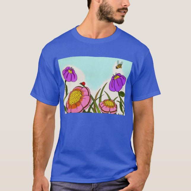 Blume Meadow Adult Dark T - Shirt (Vorderseite)
