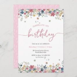 Blume Meadow Birthday Einladung