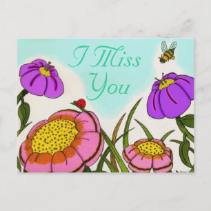 Blume Meadow "I Miss You" Postkarte