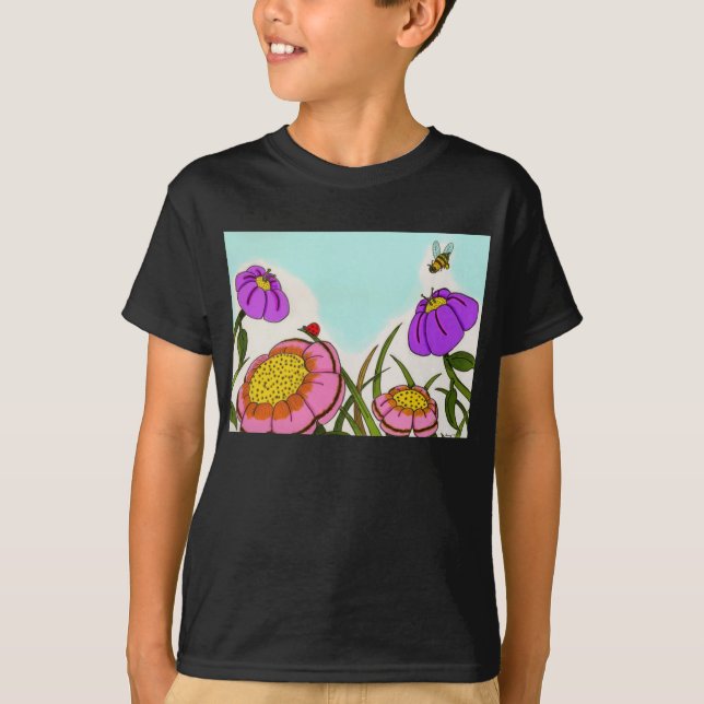 Blume Meadow Kids Dark T - Shirt (Vorderseite)