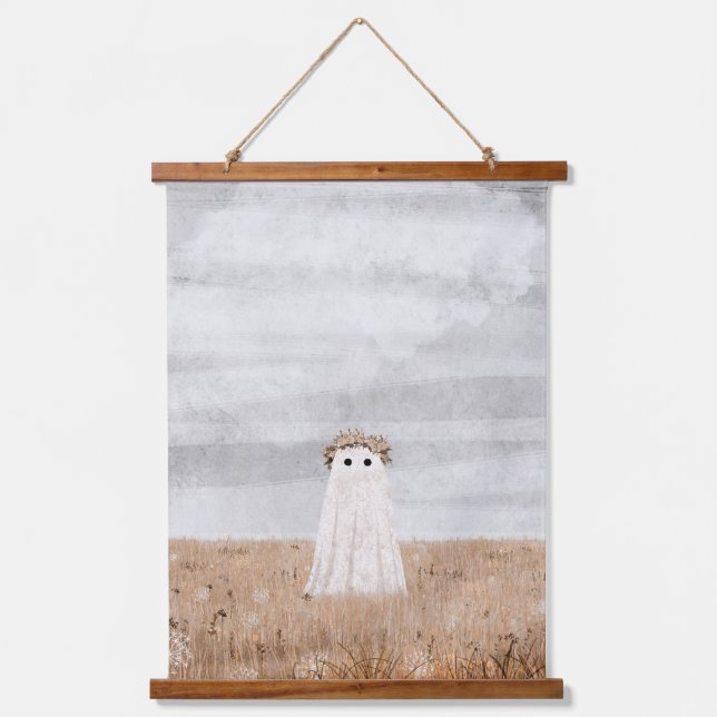 Blume Meadow Wandteppich Mit Holzrahmen (Vorderseite)