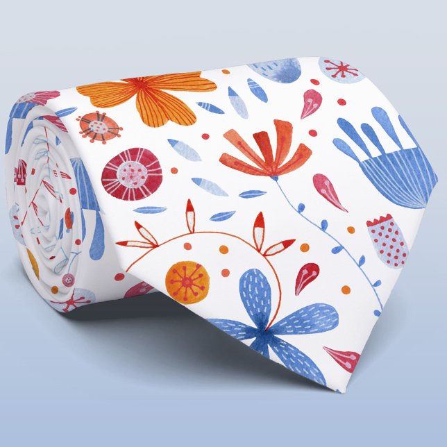 Blume Meadow Wasserfarbe Krawatte (Von Creator hochgeladen)