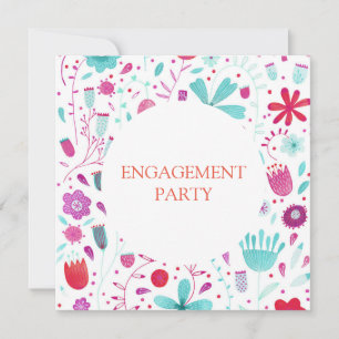 Blume Meadow Watercolor Aquamarine Engagement Part Einladung