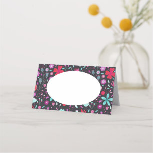 Blume Meadow Watercolor Dunkel Platzkarte
