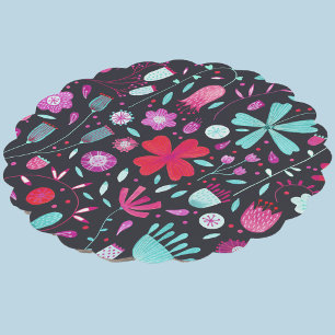 Blume Meadow Watercolor Dunkel Untersetzer