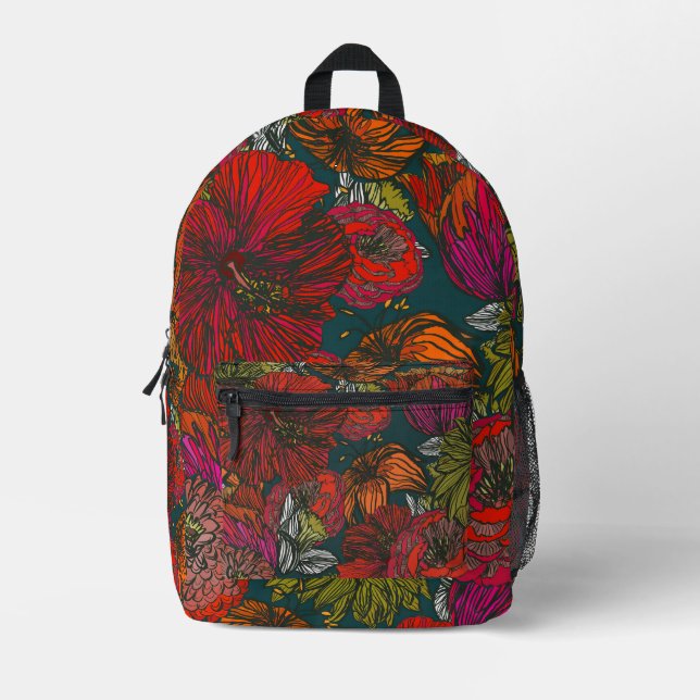 Blume Medley Bedruckter Rucksack (Vorderseite)