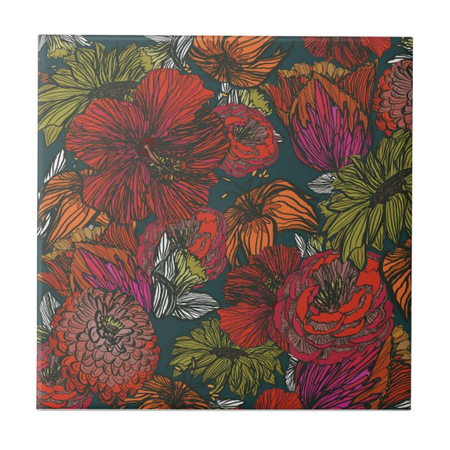 Blume Medley Fliese (Vorderseite)