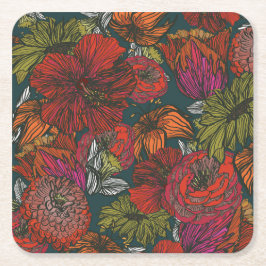 Blume Medley Rechteckiger Pappuntersetzer