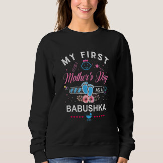 Blume mein erster Muttertag als Babuschka-Mutter Sweatshirt