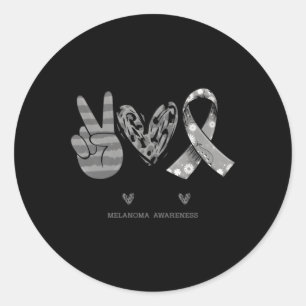 Blume Melanoma Ribbon Liebe Heilung Runder Aufkleber