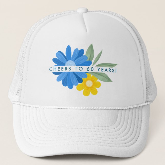 Blume Milestone Geburtstag Trucker Hat Truckerkappe (Vorderseite)