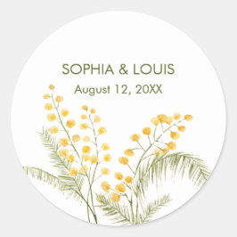 Blume Mimosa Runder Aufkleber