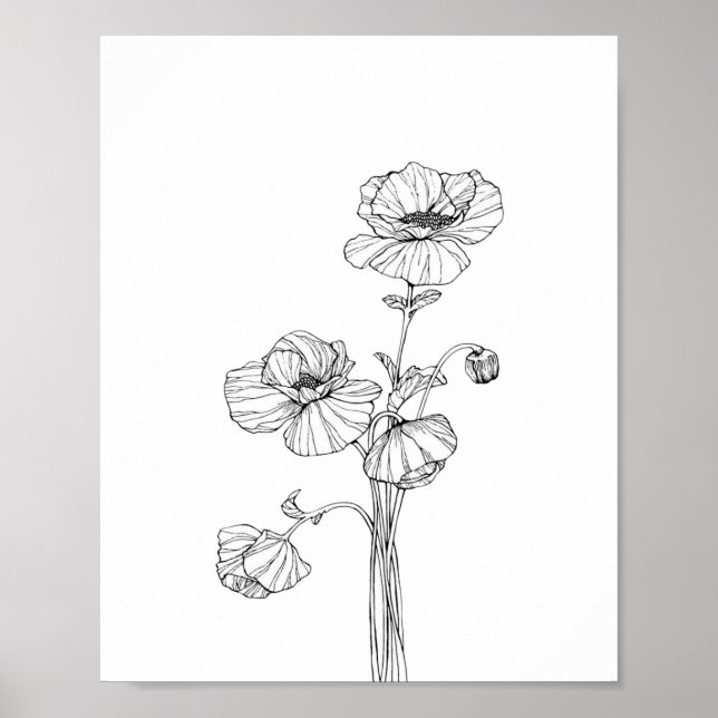 Blume Minimalistisch Poster Paper (Matte) (Vorne)