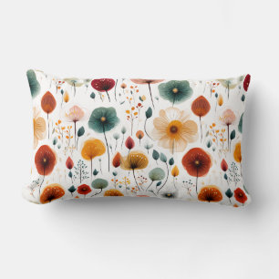 Blume Minimalistisch Rot-Gelb-Orange Lila Lendenkissen