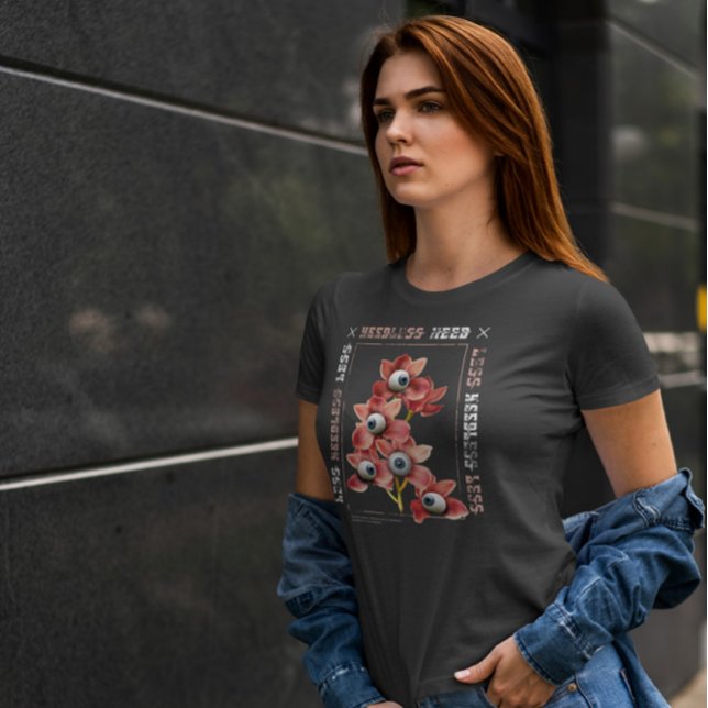Blume mit 3D-Augen-Charakter T-Shirt (Von Creator hochgeladen)