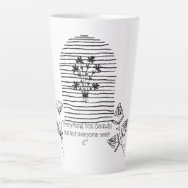 Blume mit Anführungszeilentext Milchtasse