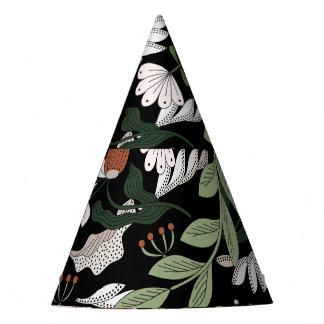 Blume mit antiken Gravierungen handbemalt Partyhütchen