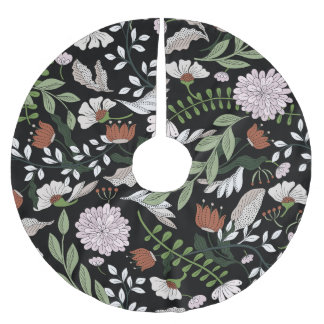 Blume mit antiken Gravierungen handbemalt Polyester Weihnachtsbaumdecke