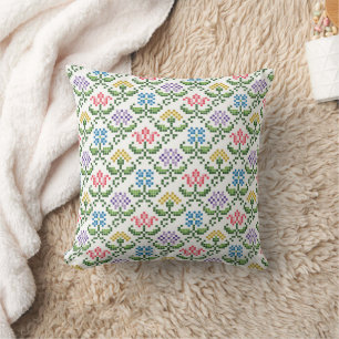 Blume mit antiken Needlepoint-Look Kopfkissen Kissen
