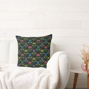 Blume mit antiken Needlepoint-Look Kopfkissen Kissen