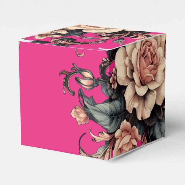 Blume mit Blätter Vintages Design von Rp Geschenkschachtel (Vorderseite)