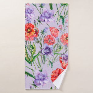 Blume mit blauen Bouquets, Blume mit rosa Glocken Badehandtuch