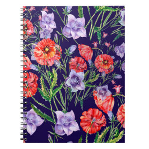 Blume mit blauen Bouquets, Blume mit rosa Glocken Notizblock