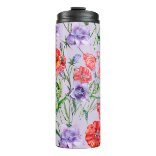 Blume mit blauen Bouquets, Blume mit rosa Glocken Thermosbecher